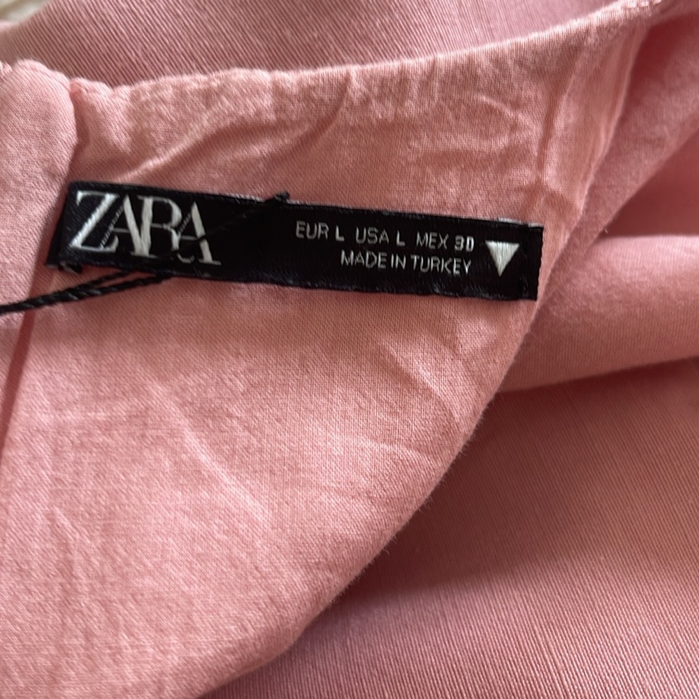 Zara Pink Mini Dress with Square Neckline Size Large EUC - Picture 7 of 7